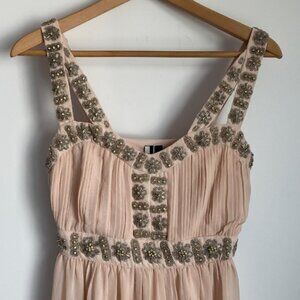 NWT Topshop Pink Beaded Floor Length Dress